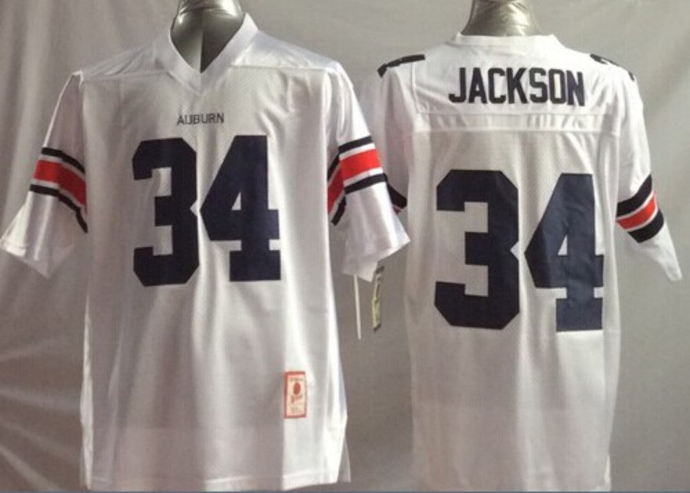Men's Auburn Tigers Bo Jackson White Player Jersey sports jersey product view 1