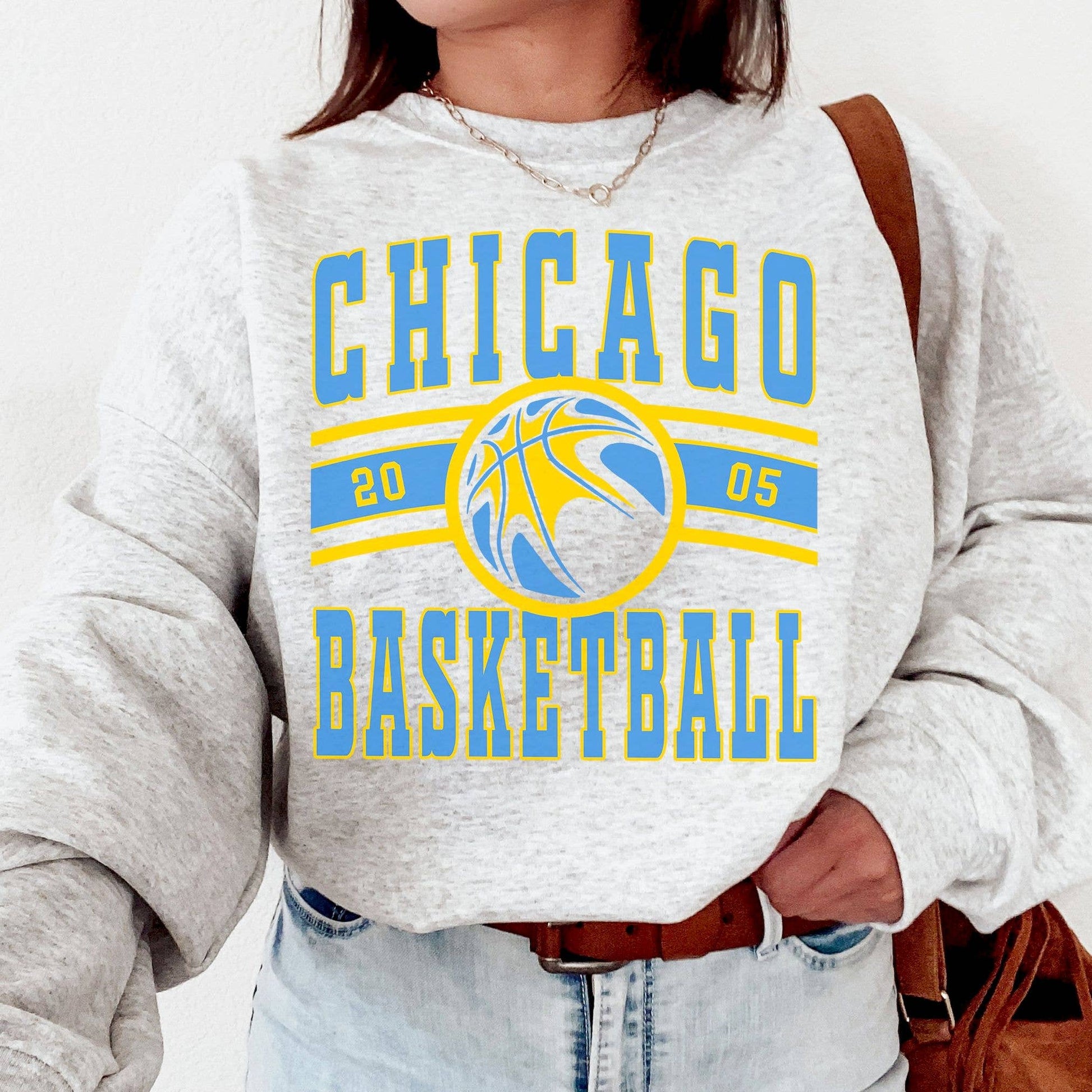 Vintage Chicago Sky Fan Crewneck Sweatshirt Sweatshirt Unisex T-shirt, Sweatshirt, Hoodie, Long Sleeve Tee - T-Shirt, Sweatshirt, Hoodie