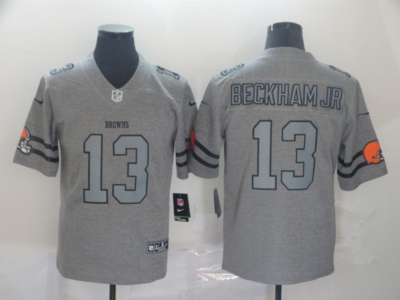 Men's Cleveland Browns Odell Beckham Jr. Gray Game Jersey1 football jersey product view 1