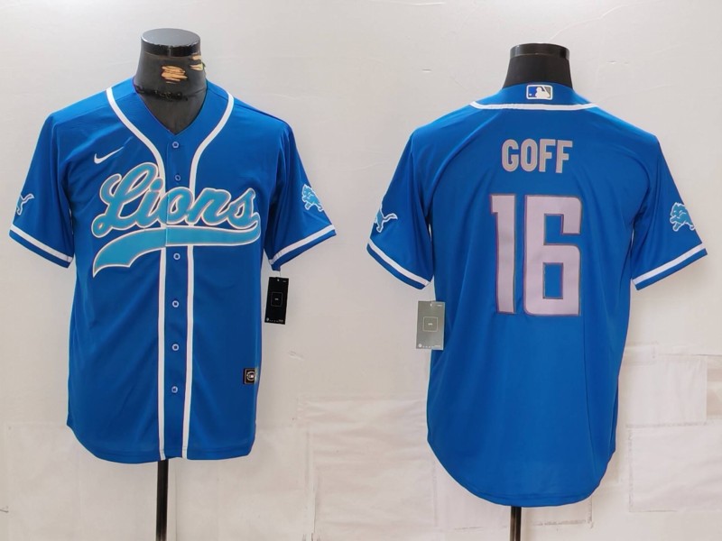 Men's Detroit Lions Jared Goff Blue Player Jersey football jersey product view 1