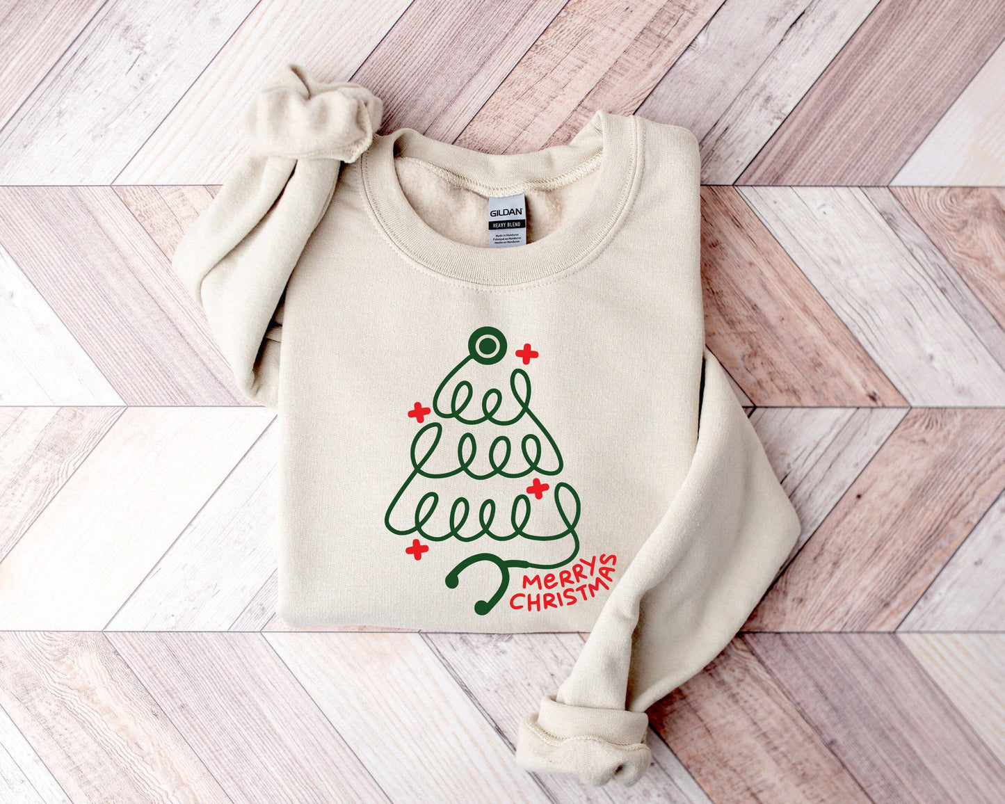 Merry Christmas Stethoscope Sweatshirt, Cna Gift, Xmas Shirt Unisex T-shirt, Sweatshirt, Hoodie, Long Sleeve Tee - T-Shirt, Sweatshirt, Hoodie