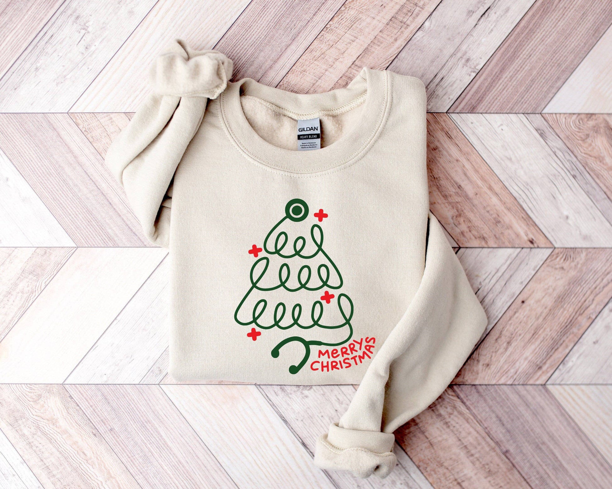 Merry Christmas Stethoscope Sweatshirt, Cna Gift, Xmas Shirt Unisex T-shirt, Sweatshirt, Hoodie, Long Sleeve Tee - T-Shirt, Sweatshirt, Hoodie