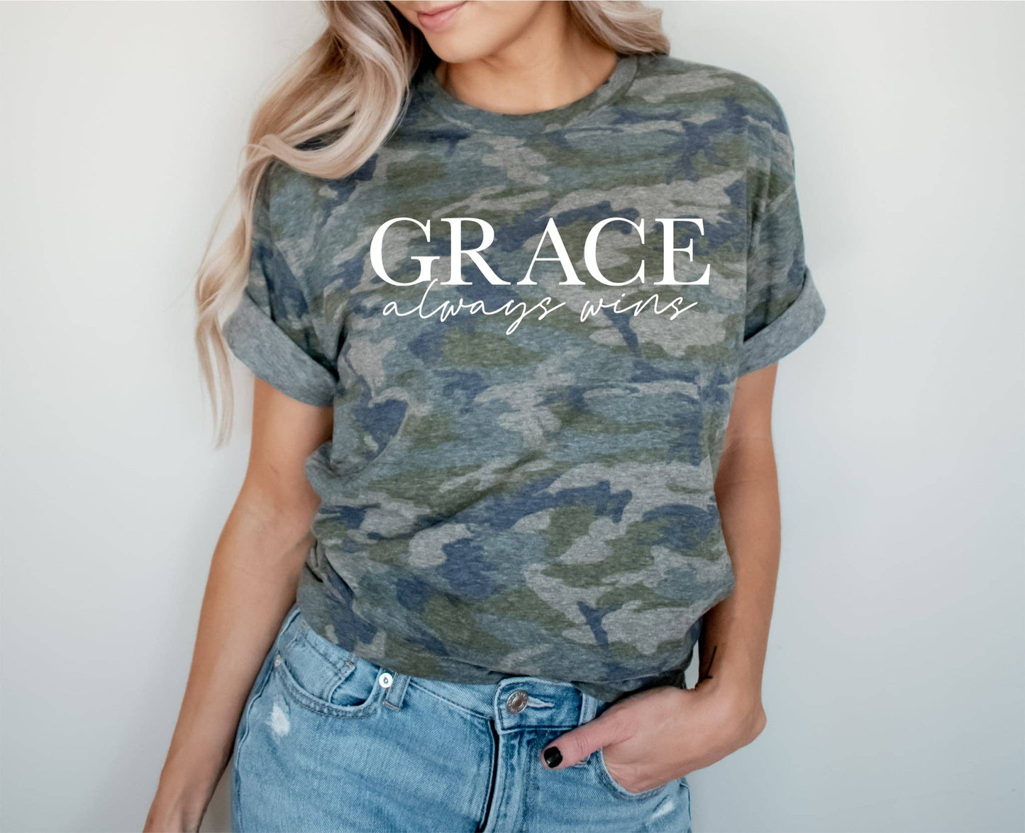New Christian Grace Upon Grace Camo Graphic Tee  Free Ship Unisex T-shirt, Sweatshirt, Hoodie, Long Sleeve Tee - T-Shirt, Sweatshirt, Hoodie