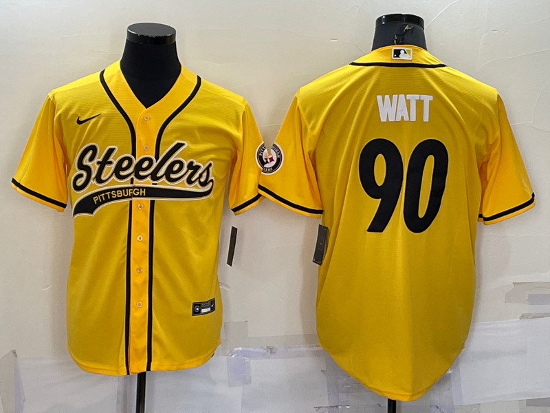 Men's Pittsburgh Steelers T.J. Watt Yellow Game Jersey Joint edition football jersey product view 1