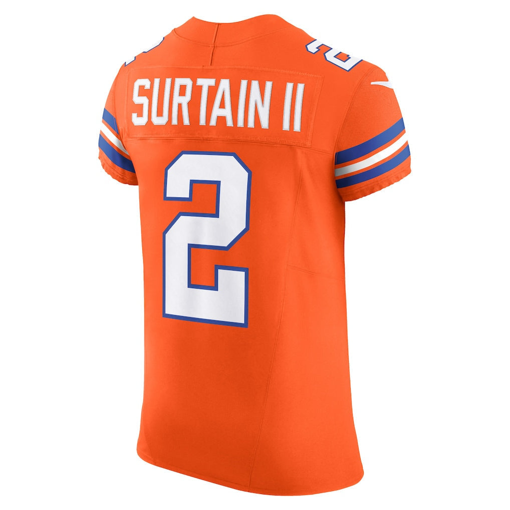 D.Broncos #2 Patrick Surtain II Orange Vapor F.U.S.E. Elite Jersey football jersey product view 1
