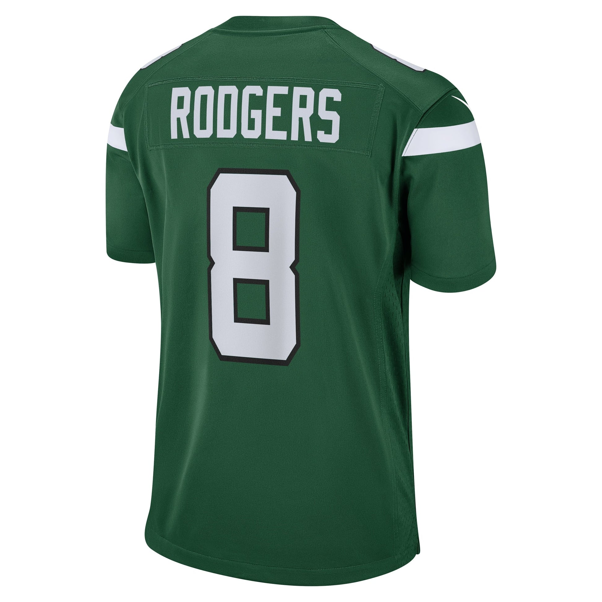Aaron Rodgers New York Jets Game Jersey - Gotham Green football jersey product view 3