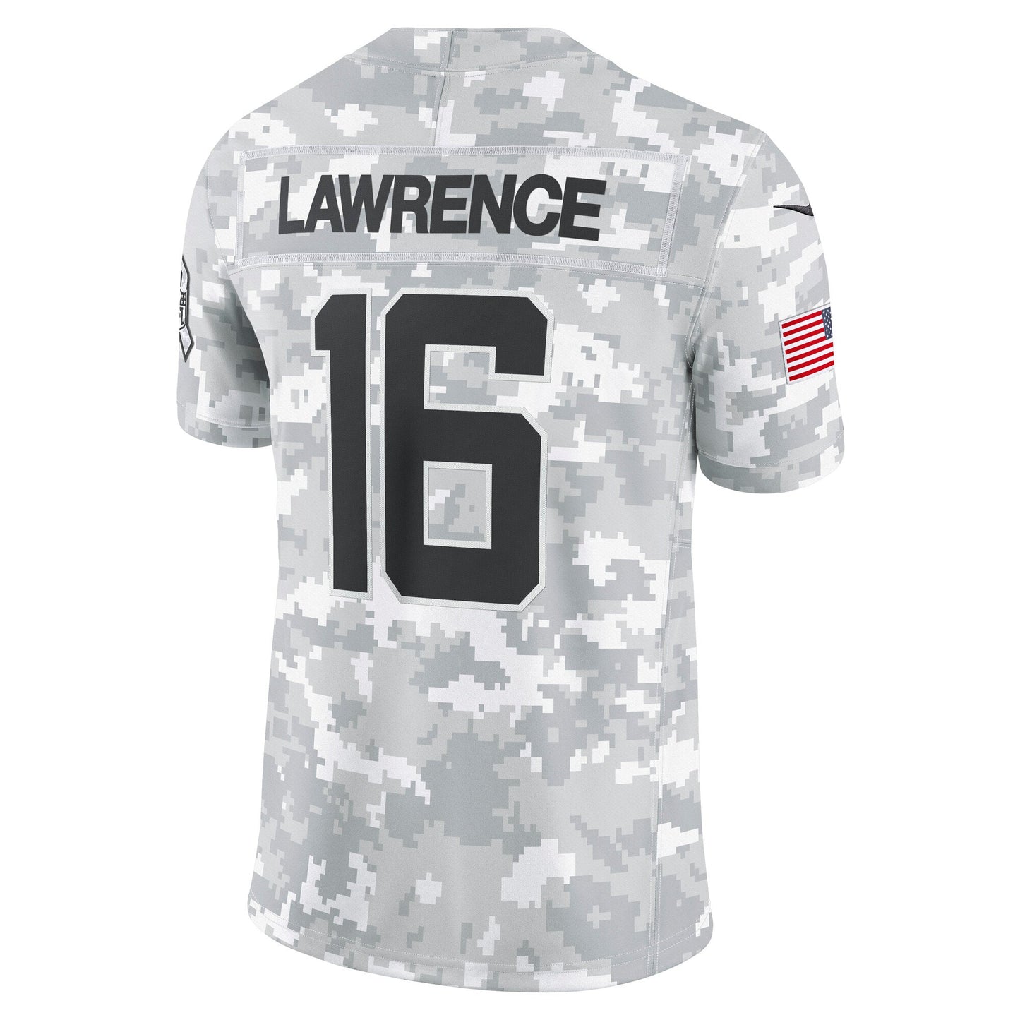 Trevor Lawrence Jacksonville Jaguars 2024 Salute to Service Limited Jersey - Arctic Camo football jersey product view 3