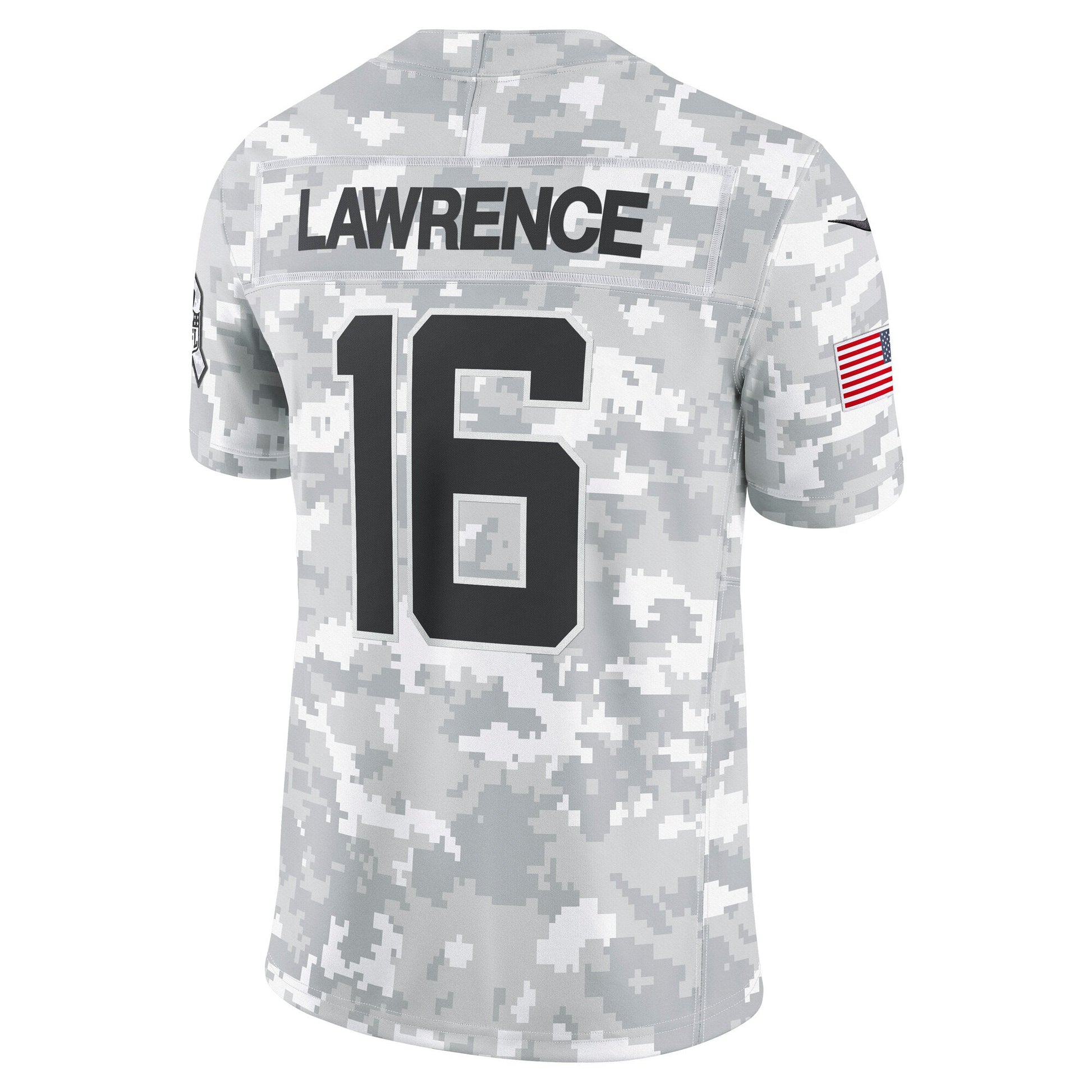 Trevor Lawrence Jacksonville Jaguars 2024 Salute to Service Limited Jersey - Arctic Camo football jersey product view 3