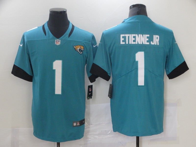 Men's Jacksonville Jaguars Travis Etienne Jr. Teal Game Jersey football jersey product view 1