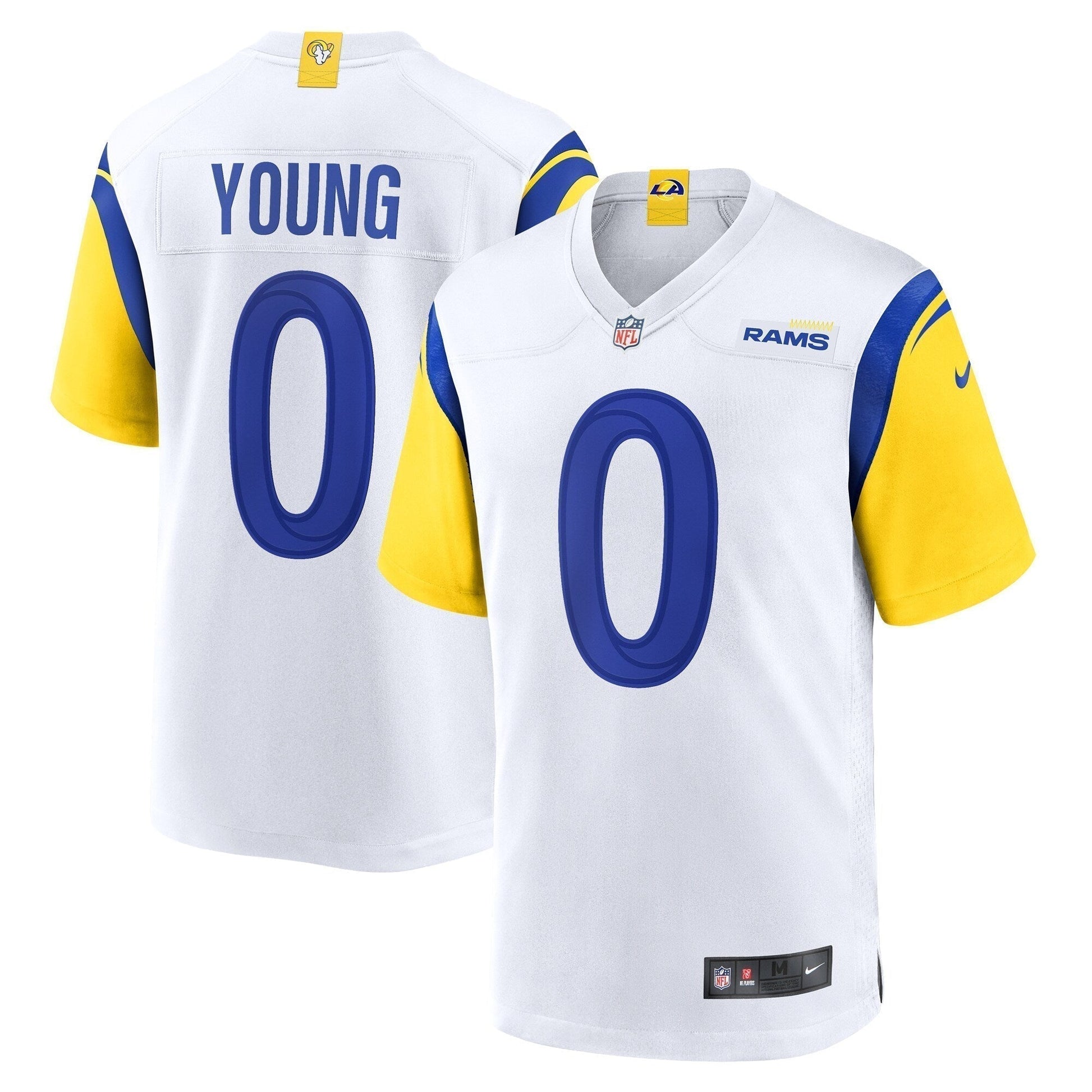 Byron Young Los Angeles Rams Team Game Jersey - White football jersey product view 1