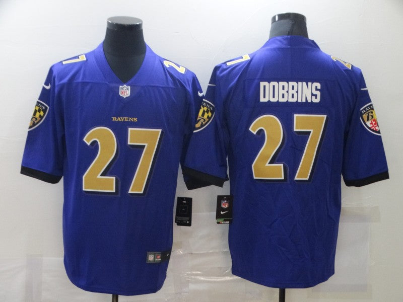 Men's Baltimore Ravens J.K. Dobbins #27 Purple Game Player Jersey1 football jersey product view 1