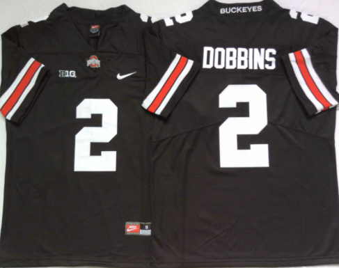 Men's Ohio State Buckeyes JK Dobbins #2 Black Player Game Jersey sports jersey product view 1