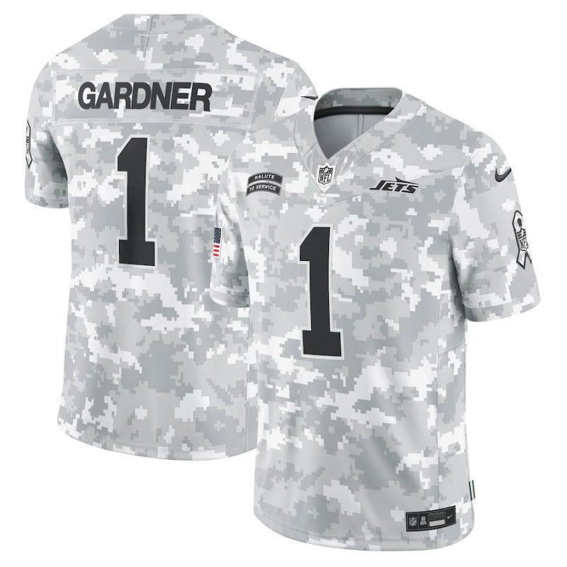 Ahmad Sauce Gardner New York Jets Salute To Service 2024 Jersey football jersey product view 1