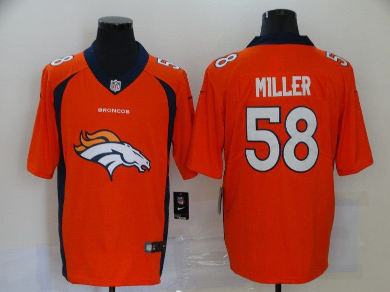 Men's Denver Broncos Von Miller #58 Orange Player Game Jersey1 football jersey product view 1