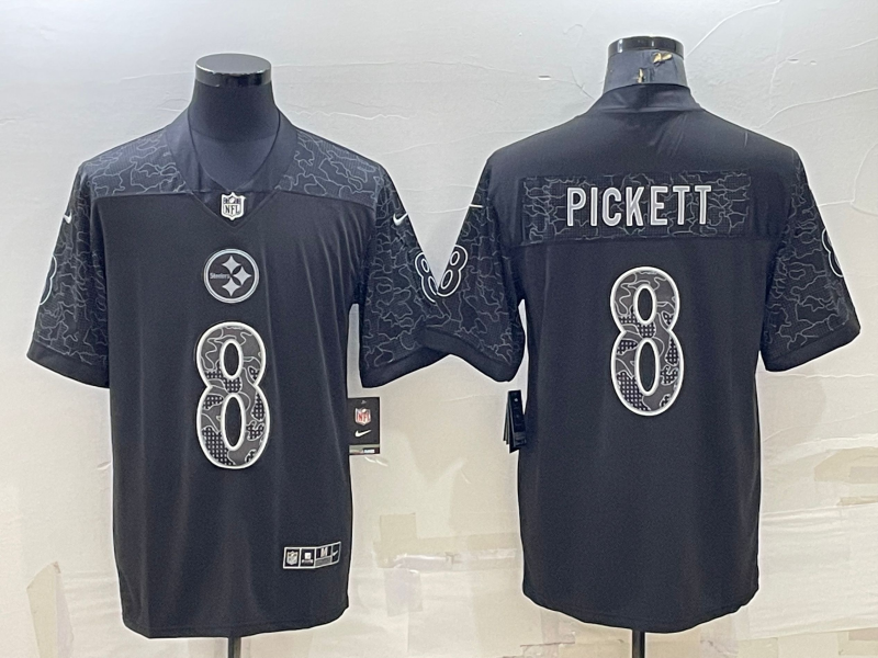 Men's Pittsburgh Steelers Kenny Pickett Black Retired Player RFLCTV Limited Jersey football jersey product view 1