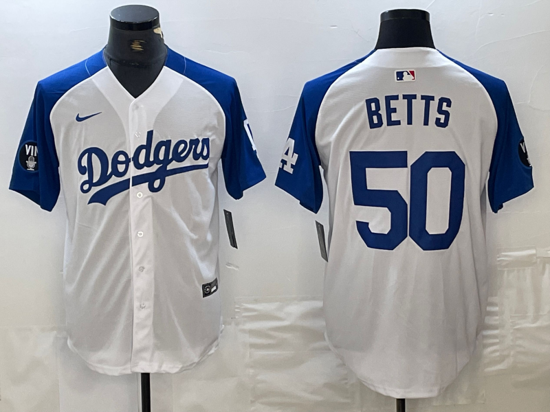 Men's Los Angeles Dodgers Mookie Betts White Limited Jersey baseball jersey product view 1