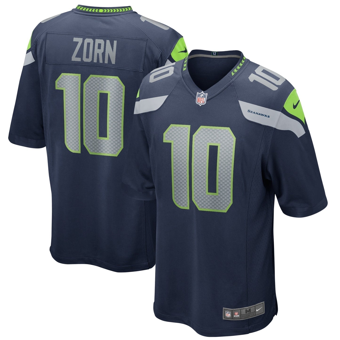 Jim Zorn Seattle Seahawks Game Retired Jersey - College Navy football jersey product view 1