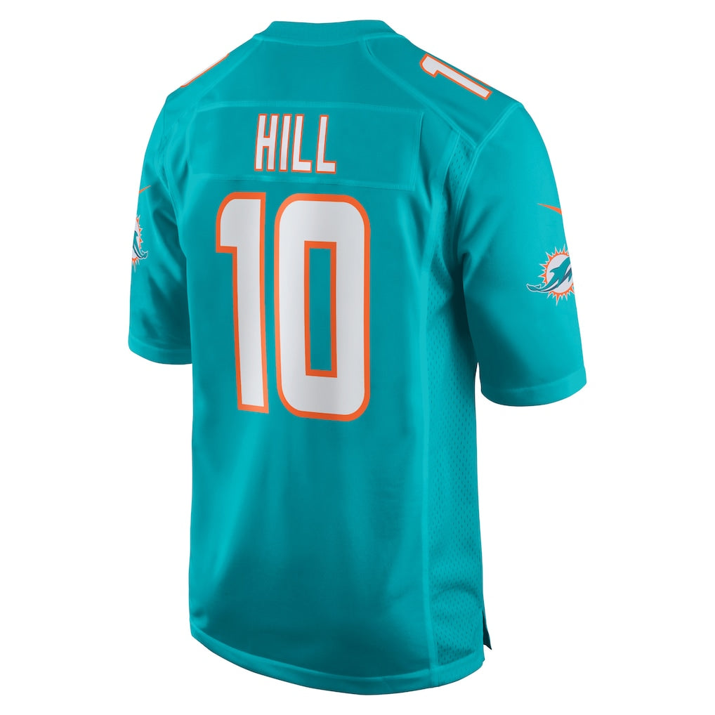M.Dolphins #10 Tyreek Hill Aqua Game Jersey football jersey product view 1