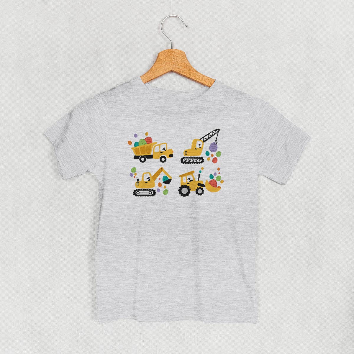 Easter Construction Vehicles (Kids) Unisex T-shirt, Sweatshirt, Hoodie, Long Sleeve Tee - T-Shirt, Sweatshirt, Hoodie