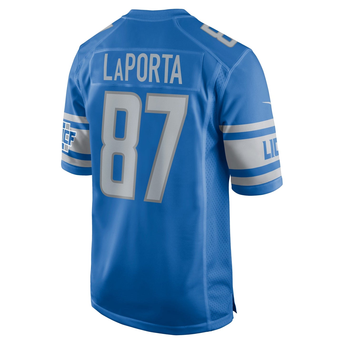 Sam LaPorta Detroit Lions Team Game Jersey - Blue football jersey product view 3