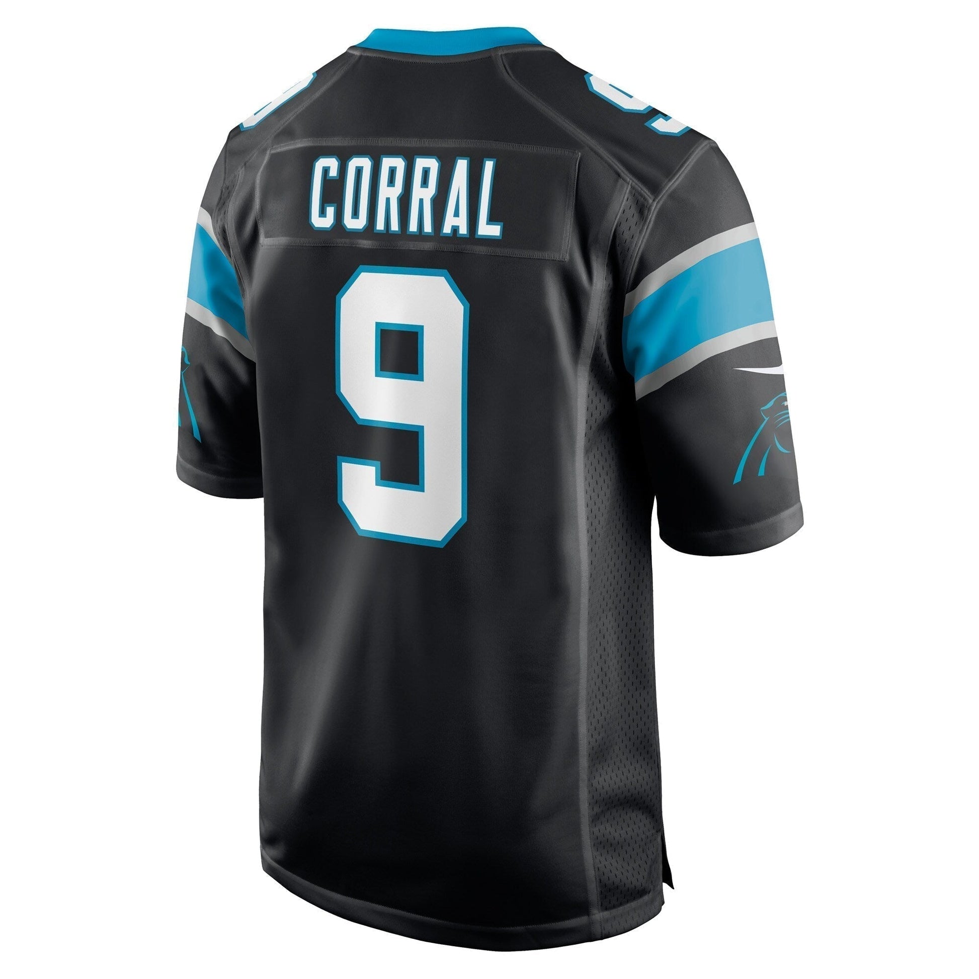 Matt Corral Carolina Panthers Game Jersey - Black football jersey product view 3