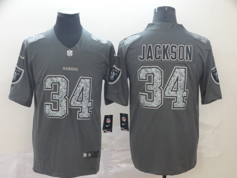 Men's Las Vegas Raiders Bo Jackson #34 Gray Player Game Jersey1 football jersey product view 1