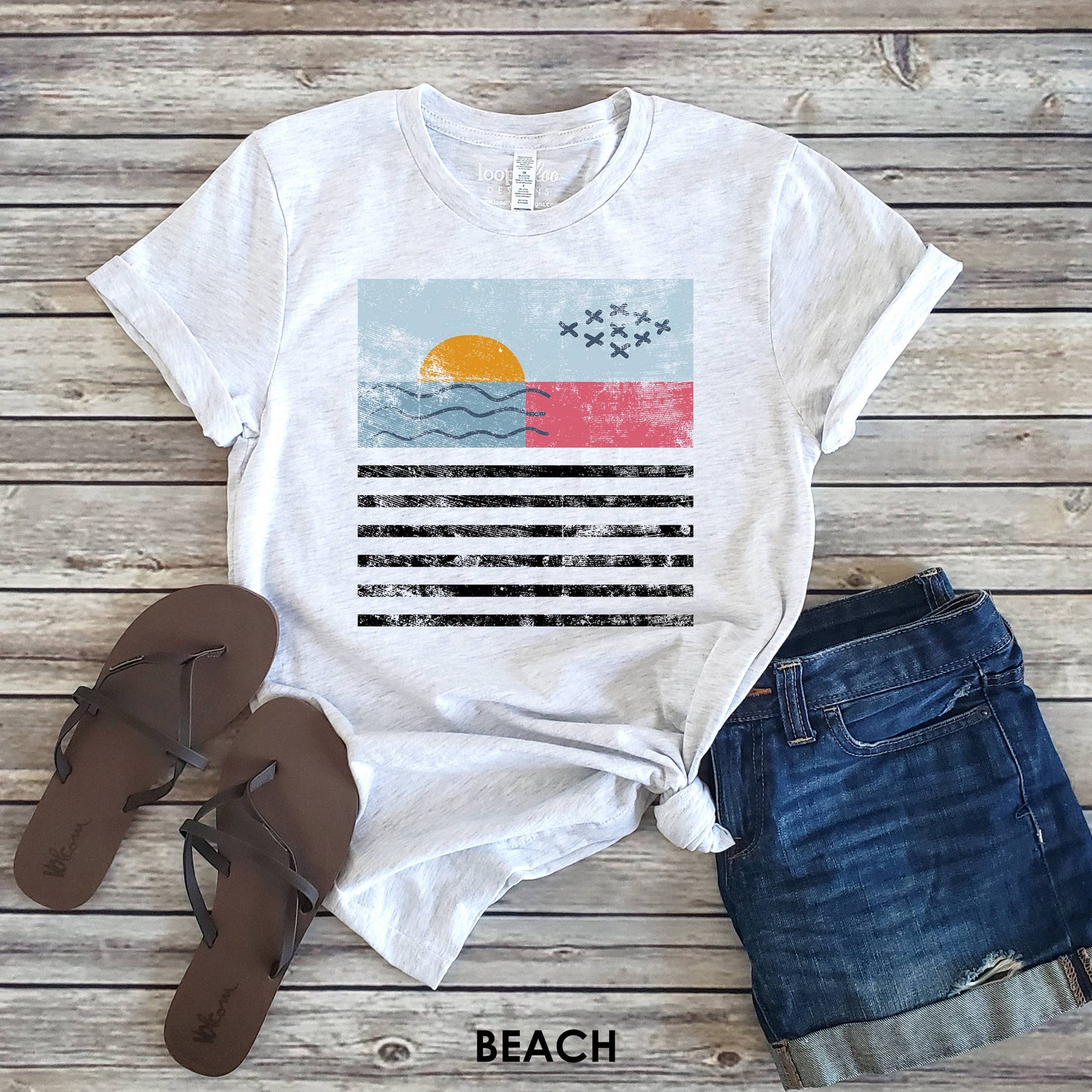 Modern Beach Landscape Tee | Outdoor | Sizes XS-2XL Unisex T-shirt, Sweatshirt, Hoodie, Long Sleeve Tee - T-Shirt, Sweatshirt, Hoodie