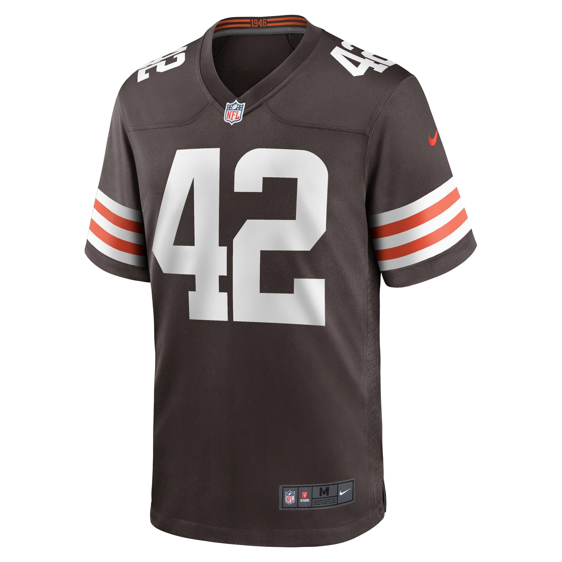 Tony Fields II Cleveland Browns Team Game Jersey - Brown football jersey product view 2
