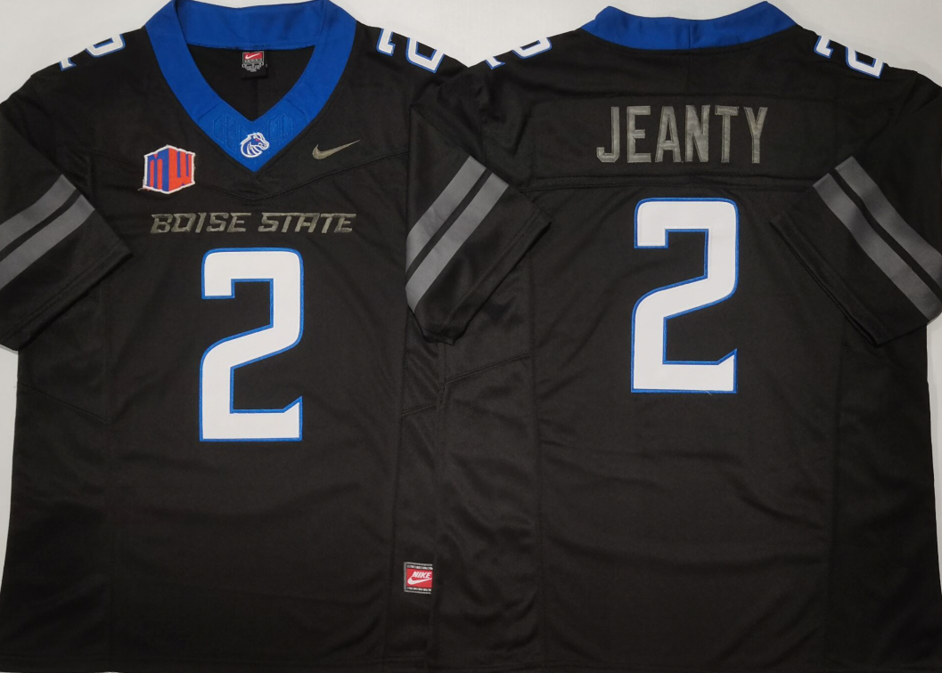 Men's Boise State Broncos Ashton Jeanty Black Game Jersey football jersey product view 1