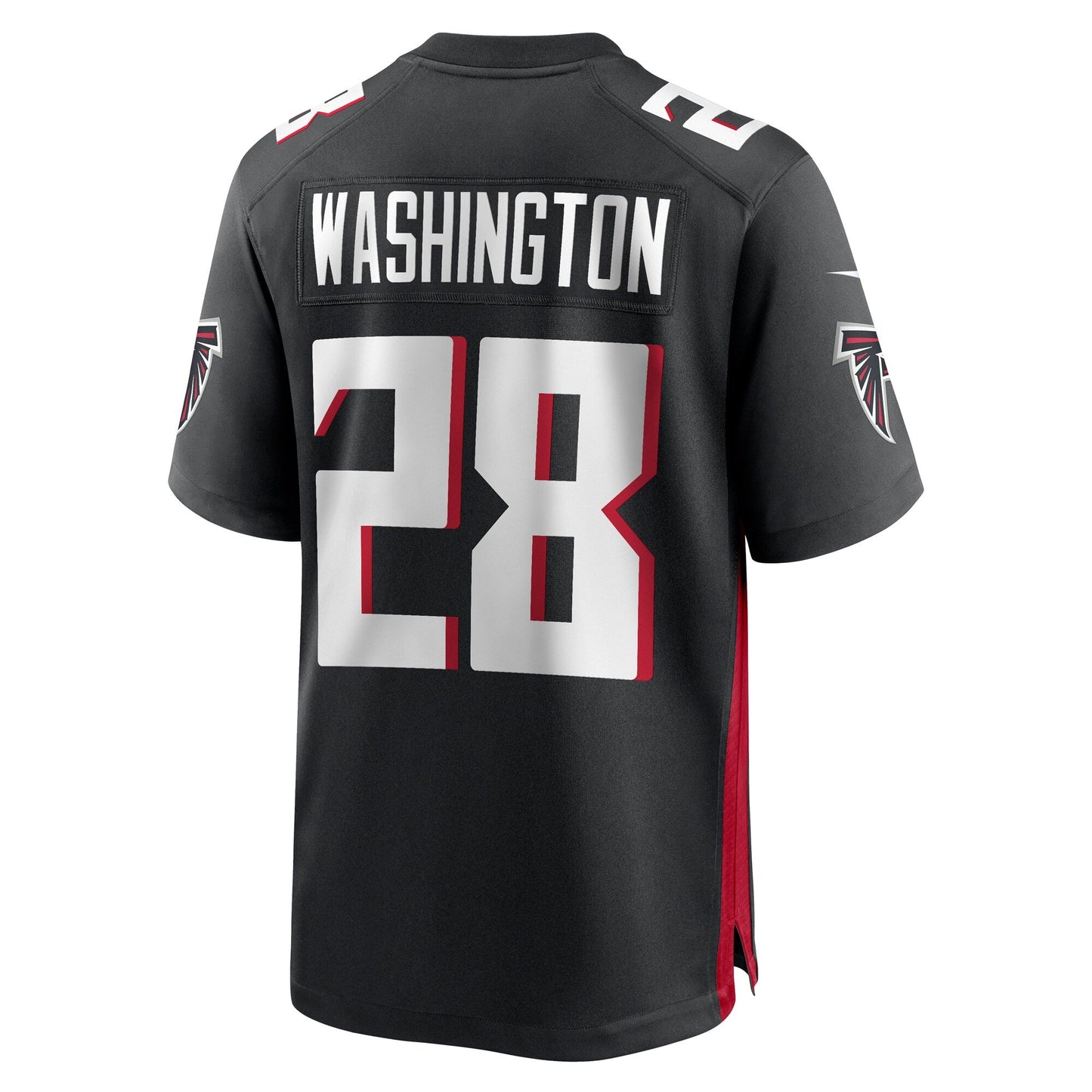 Carlos Washington Atlanta Falcons Game Jersey - Black football jersey product view 3