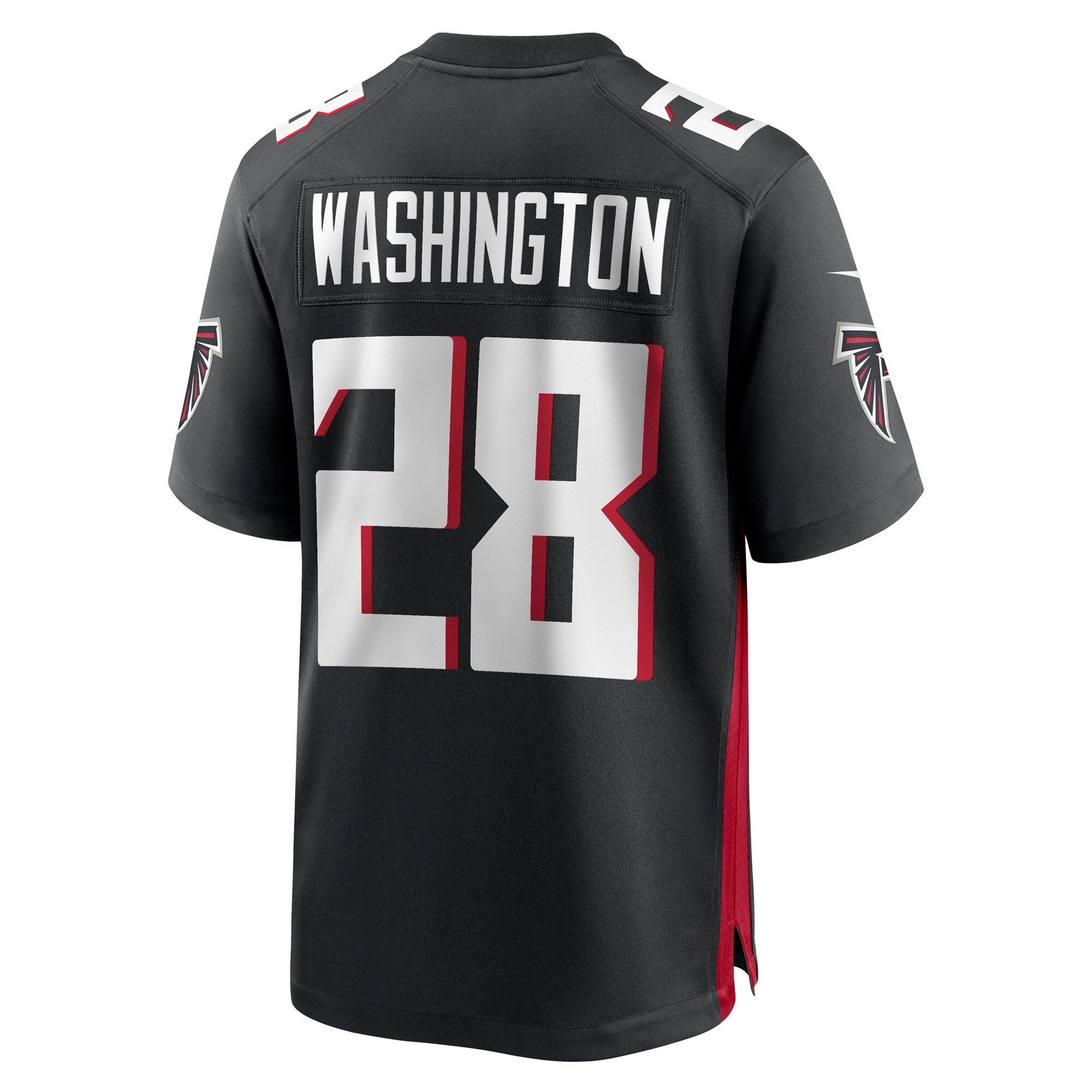 Carlos Washington Atlanta Falcons Game Jersey - Black football jersey product view 3