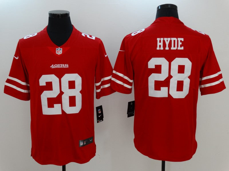 Men's San Francisco 49ers Carlos Hyde Red Game Jersey football jersey product view 1
