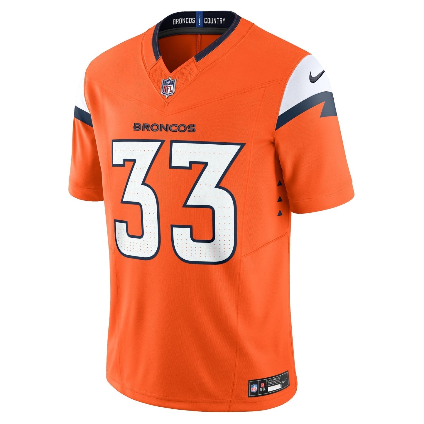Javonte Williams Denver Broncos Mile High Collection Vapor F.U.S.E. Limited Jersey - Orange football jersey product view 2