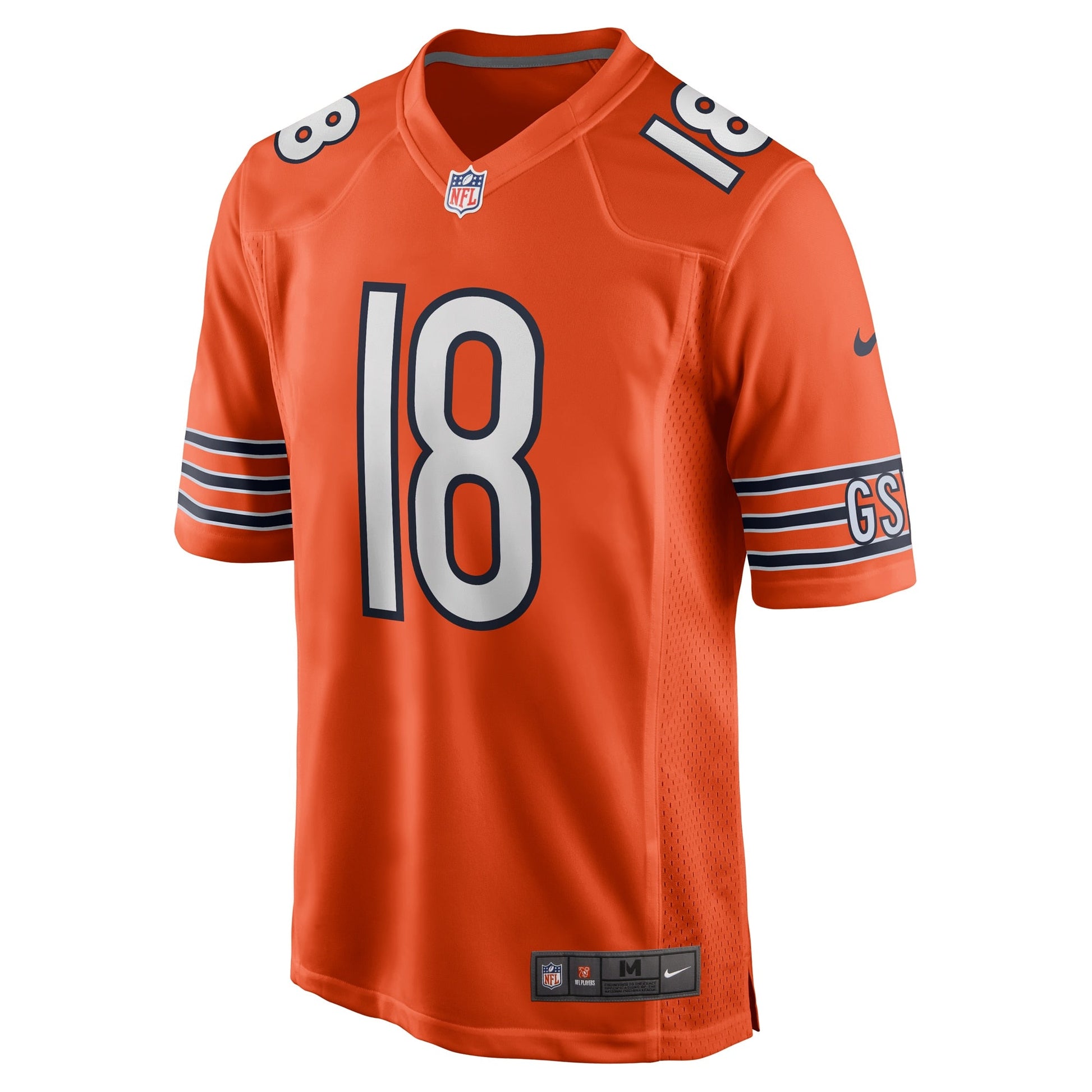 Caleb Williams Chicago Bears Alternate 2024 NFL Draft First Round Pick Game Jersey - Orange football jersey product view 2