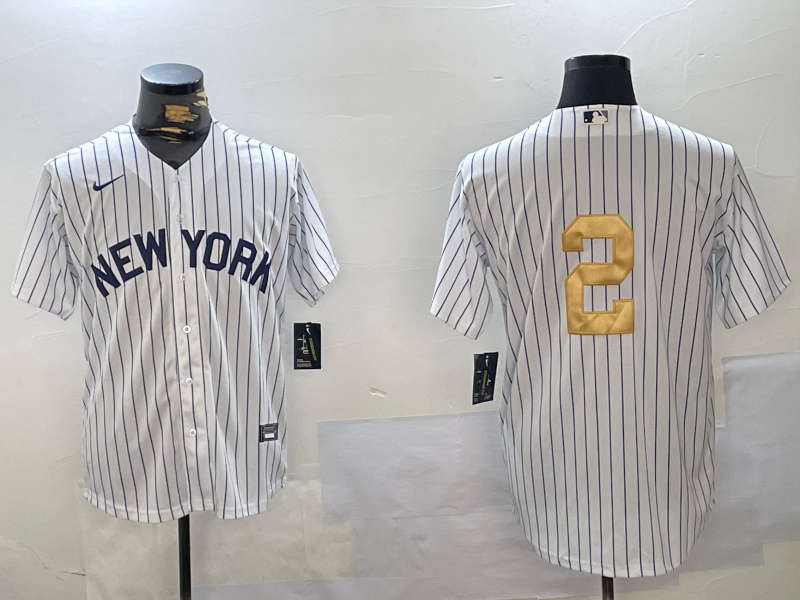 Men's New York Yankees Derek Jeter #2 White Game Player Jersey baseball jersey product view 1