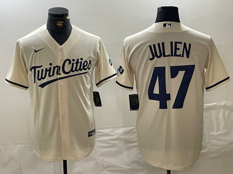 Men's Minnesota Twins Edouard Julien Cream Limited Player Jersey baseball jersey product view 1