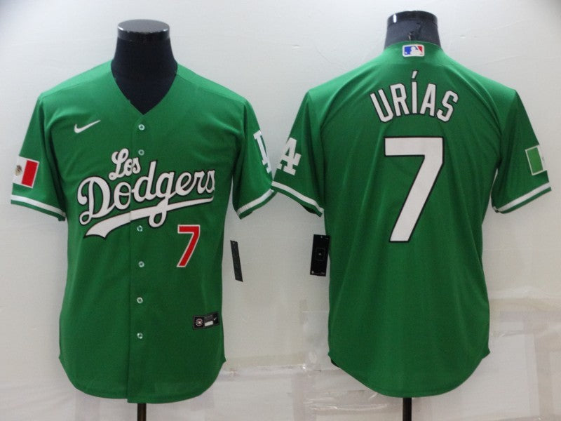 Men's Los Angeles Dodgers Julio Urias Green Stitched Jersey baseball jersey product view 1
