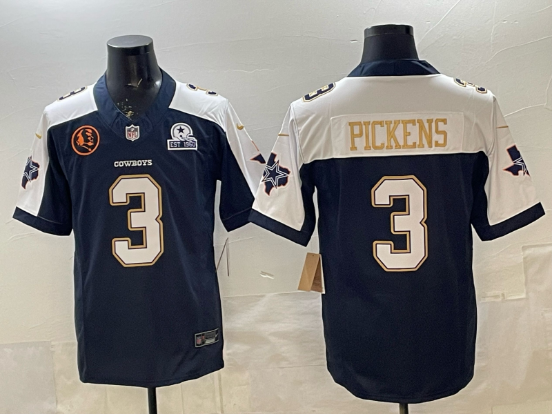 Men's Dallas Cowboys George Pickens Navy Game Team Jersey football jersey product view 1