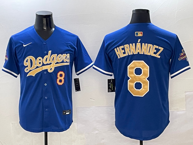 Men's Los Angeles Dodgers Enrique Hernandez #8 Royal 2025 Gold Collection Limited Jersey baseball jersey product view 1