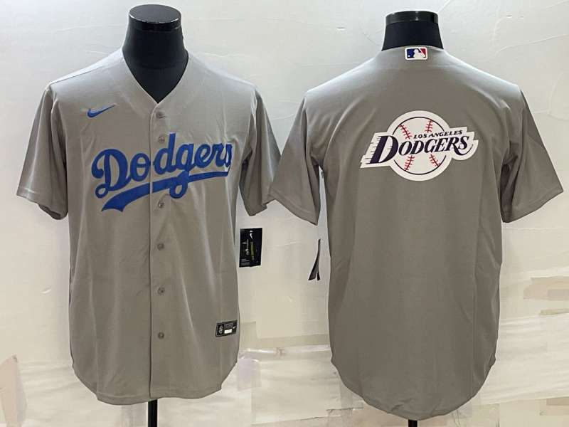 Men's Los Angeles Dodgers Gray Replica Player Jersey baseball jersey product view 1