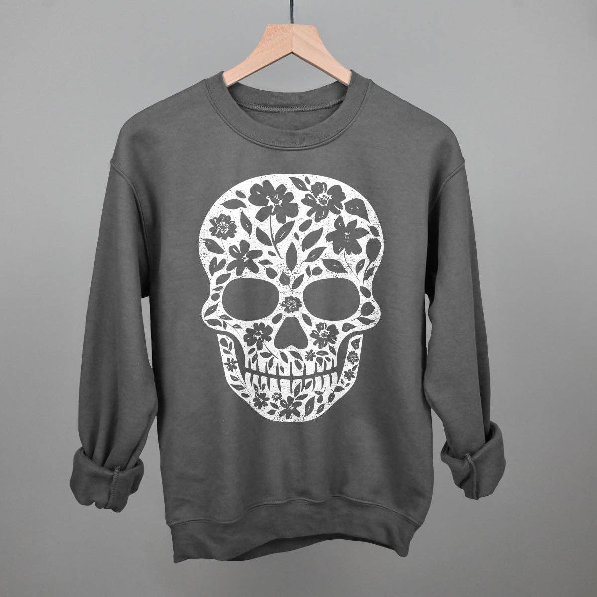 Flower Skull Unisex T-shirt, Sweatshirt, Hoodie, Long Sleeve Tee - T-Shirt, Sweatshirt, Hoodie