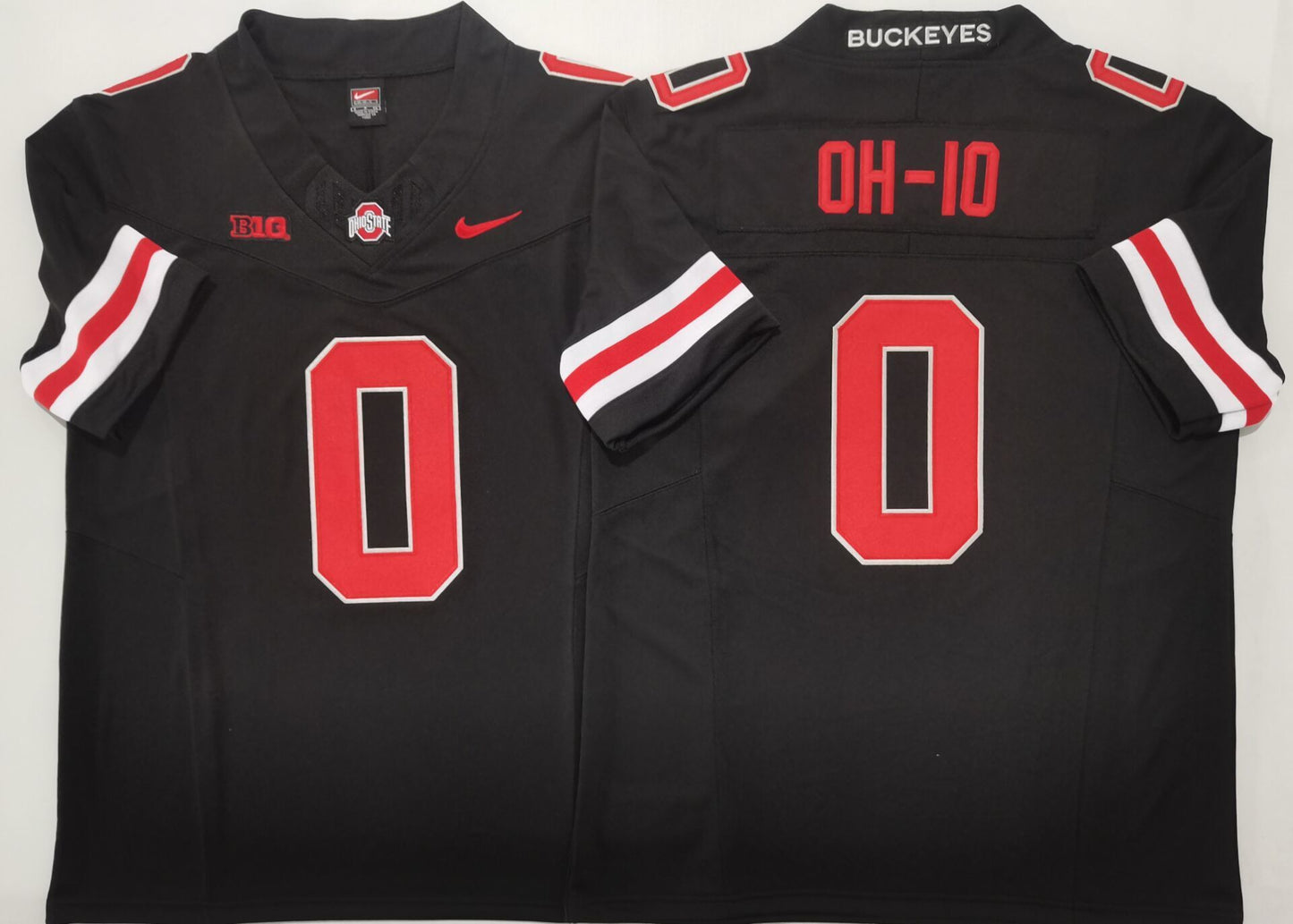 Men's Ohio State Buckeyes OH-10 #0 Black Player Game Jersey sports jersey product view 1