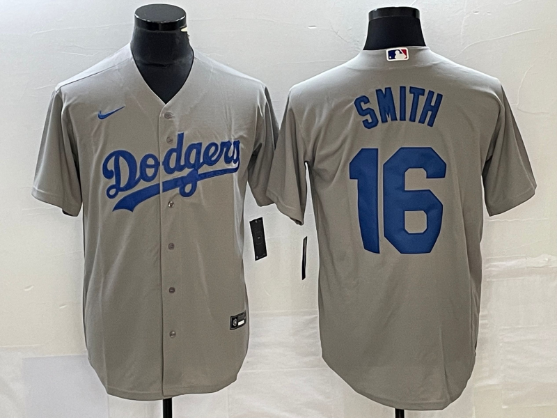 Men's Los Angeles Dodgers Will Smith Gray Replica Player Jersey baseball jersey product view 1