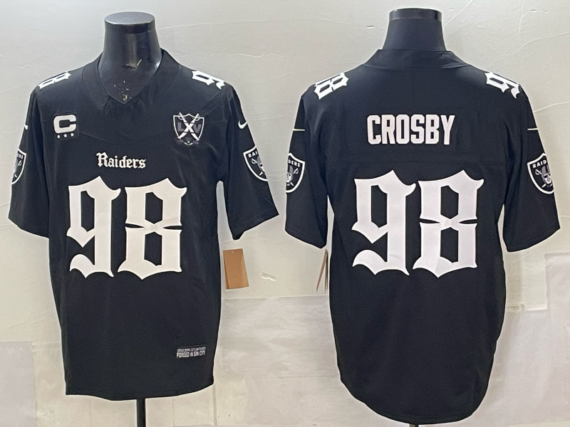 Men's Las Vegas Raiders Maxx Crosby Black Retired Player Jersey football jersey product view 1