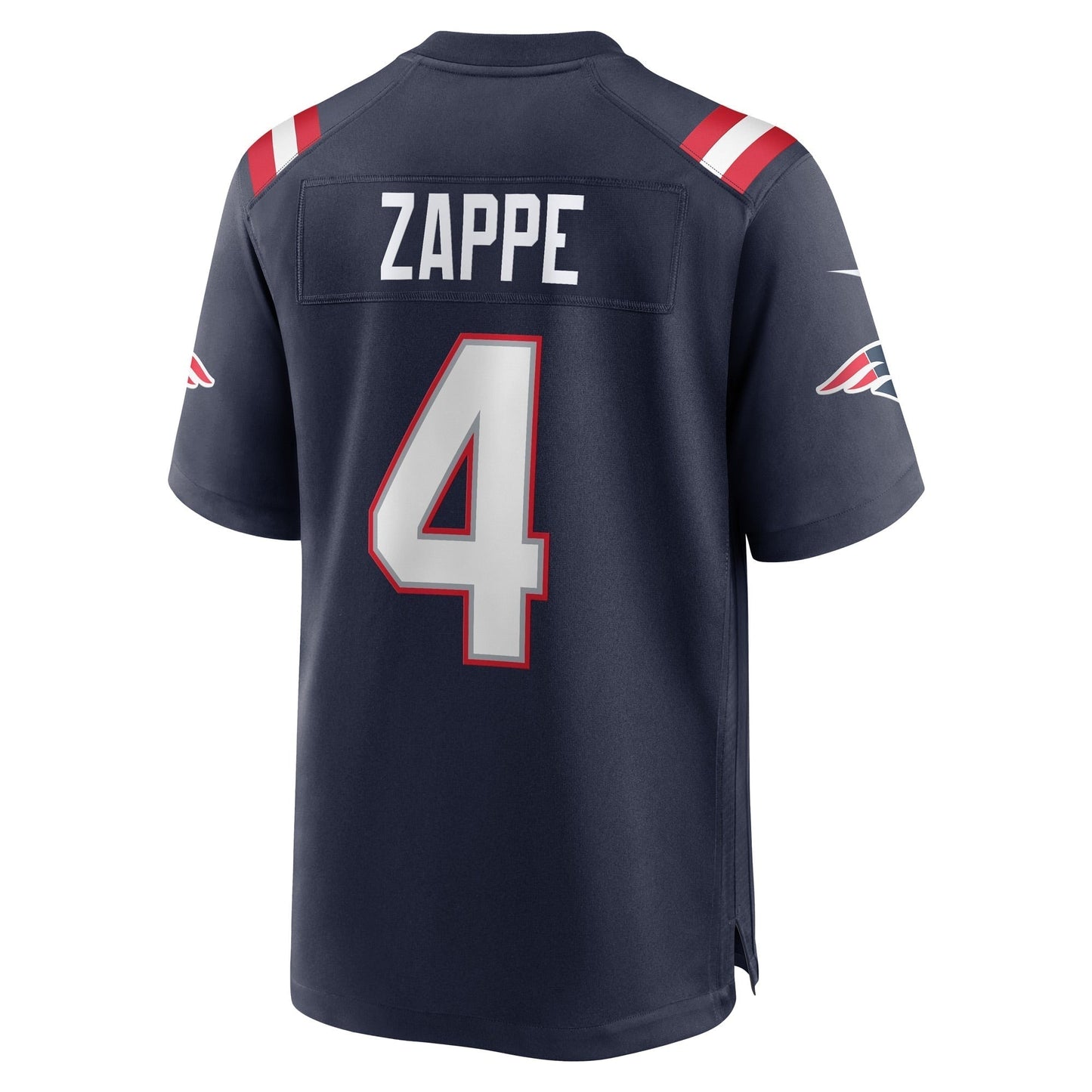 Bailey Zappe New England Patriots Game Jersey - Navy football jersey product view 3