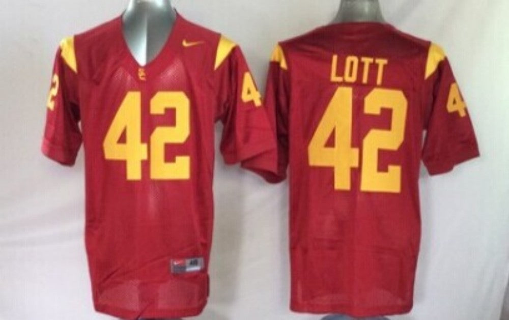Men's USC Trojans Ronnie Lott Cardinal Player Game Jersey sports jersey product view 1