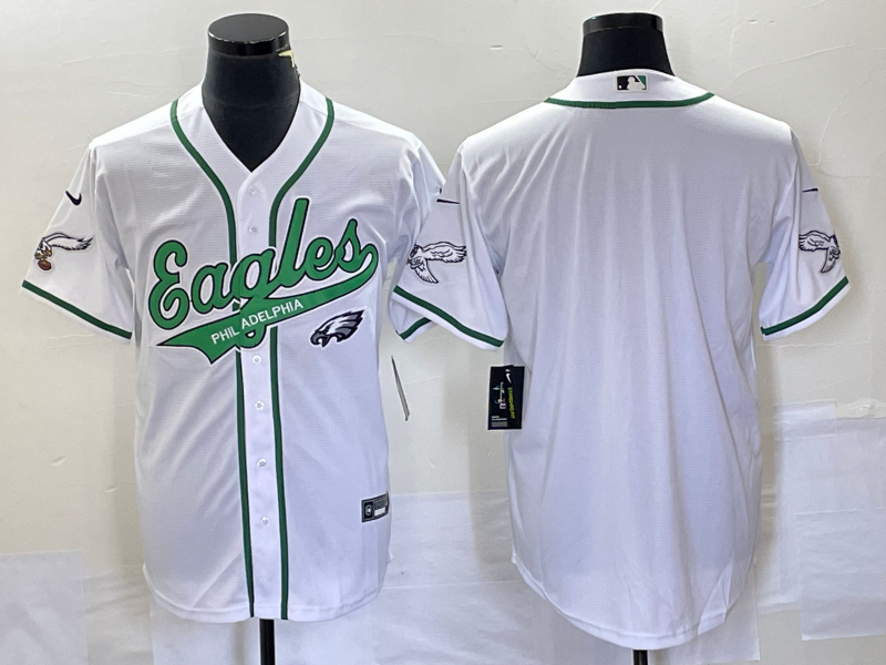 Men's Philadelphia Eagles White Blank Jersey football jersey product view 1