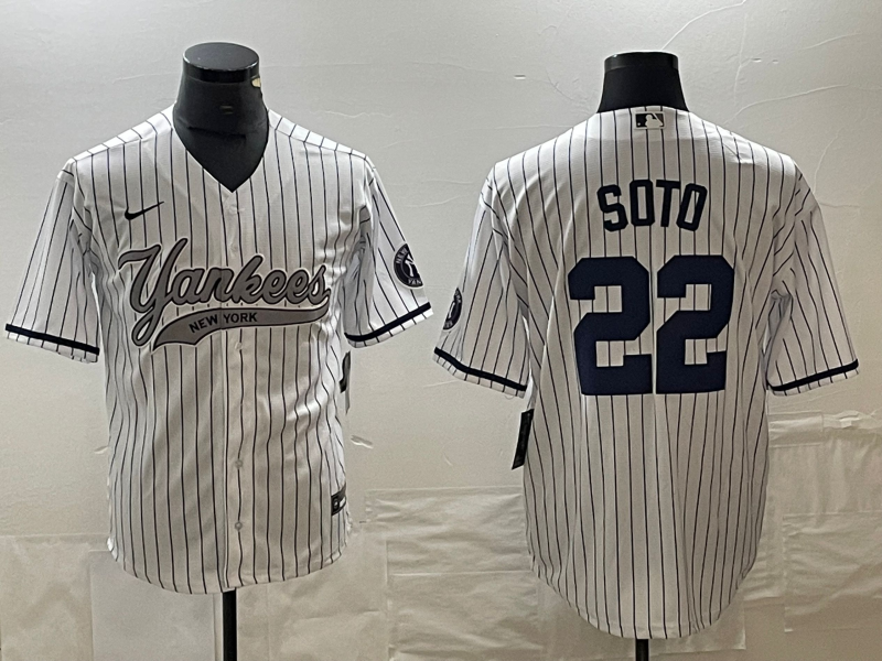 Men's New York Yankees Juan Soto White Game Jersey Joint Edition baseball jersey product view 1