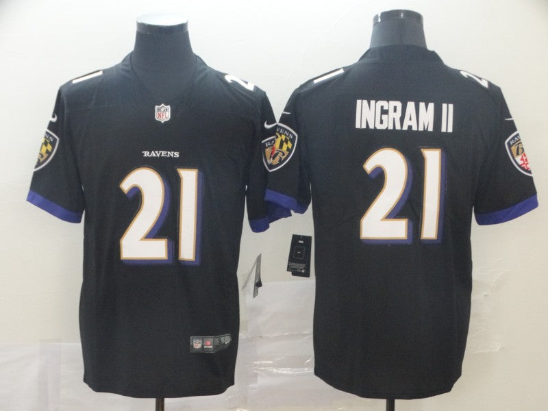 Men's Baltimore Ravens Mark Ingram II #21 Black Game Jersey1 football jersey product view 1