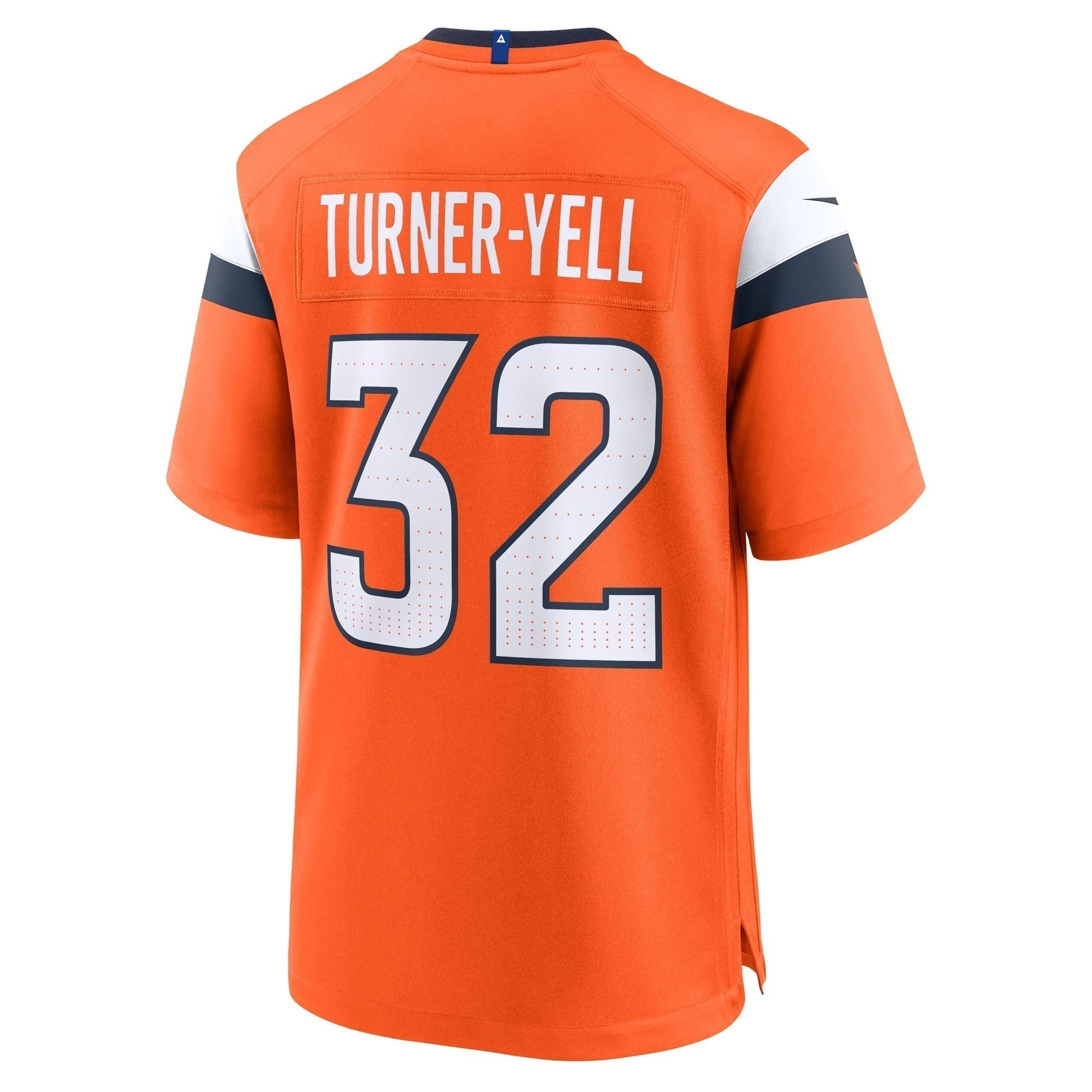 Delarrin Turner-Yell Denver Broncos Team Game Jersey - Orange football jersey product view 3